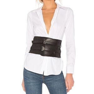 Lovers+Friends Lincoln Belt in black leather small